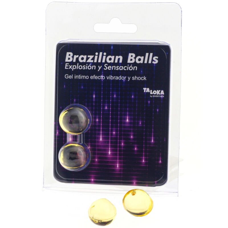 TALOKA - BRAZILIAN BALLS GEL EXCITANTE EFECTO VIBRACIÓN Y SHOCK 2 BOLAS - Bolas Brazilian Balls - El Arte del Placer