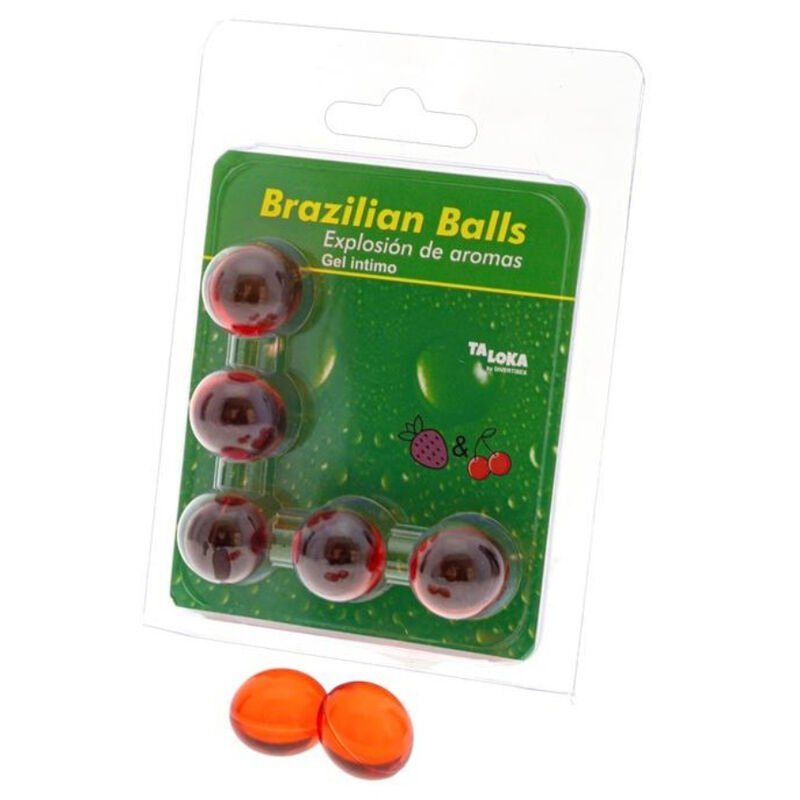 TALOKA - BRAZILIAN BALLS GEL ÍNTIMO FRESA & CEREZA 5 BOLAS - Bolas Brazilian Balls - El Arte del Placer