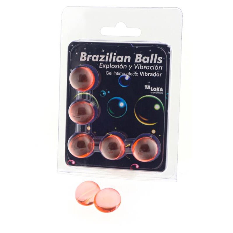 TALOKA - BRAZILIAN BALLS GEL EXCITANTE EFECTO VIBRACIÓN 5 BOLAS - Bolas Brazilian Balls - El Arte del Placer