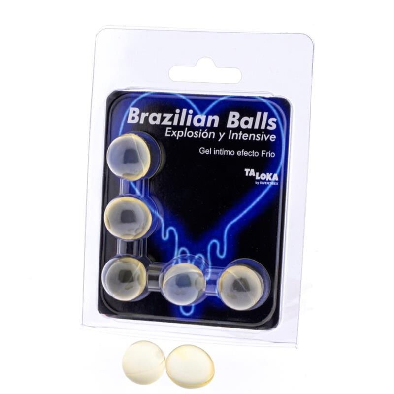 TALOKA - BRAZILIAN BALLS GEL EXCITANTE EFECTO FRIO Y VIBRACIÓN 5 BOLAS - DROGUERÍA - El Arte del Placer