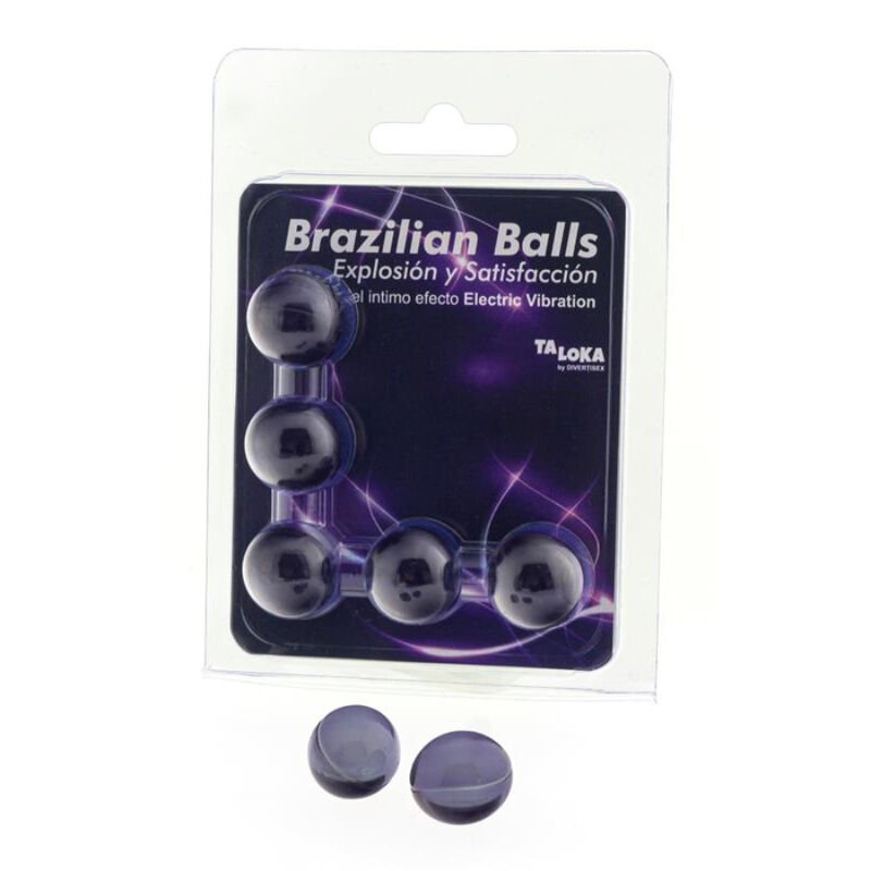 TALOKA - BRAZILIAN BALLS GEL EXCITANTE EFECTO VIBRACIÓN ELÉCTRICA 5 BOLAS - Bolas Brazilian Balls - El Arte del Placer