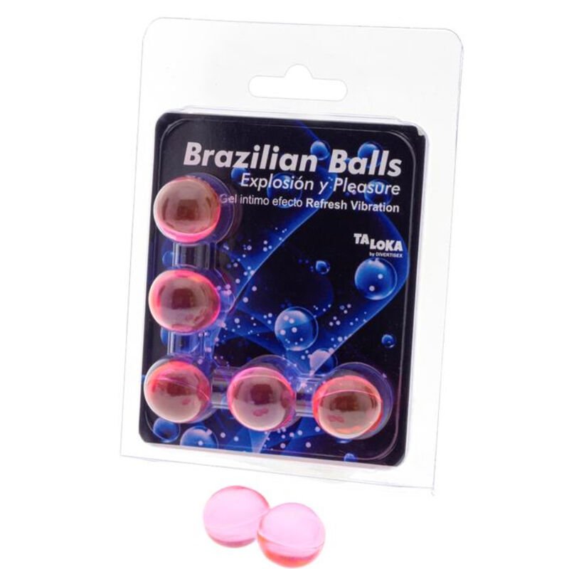 TALOKA - BRAZILIAN BALLS GEL EXCITANTE EFECTO VIBRACIÓN REFRESCANTE 5 BOLAS - Bolas Brazilian Balls - El Arte del Placer