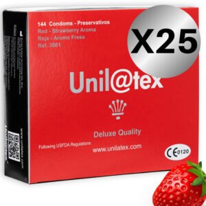 UNILATEX - PRESERVATIVOS ROJOS/FRESA 144 UDS X 25 UDS - PRESERVATIVOS - El Arte del Placer