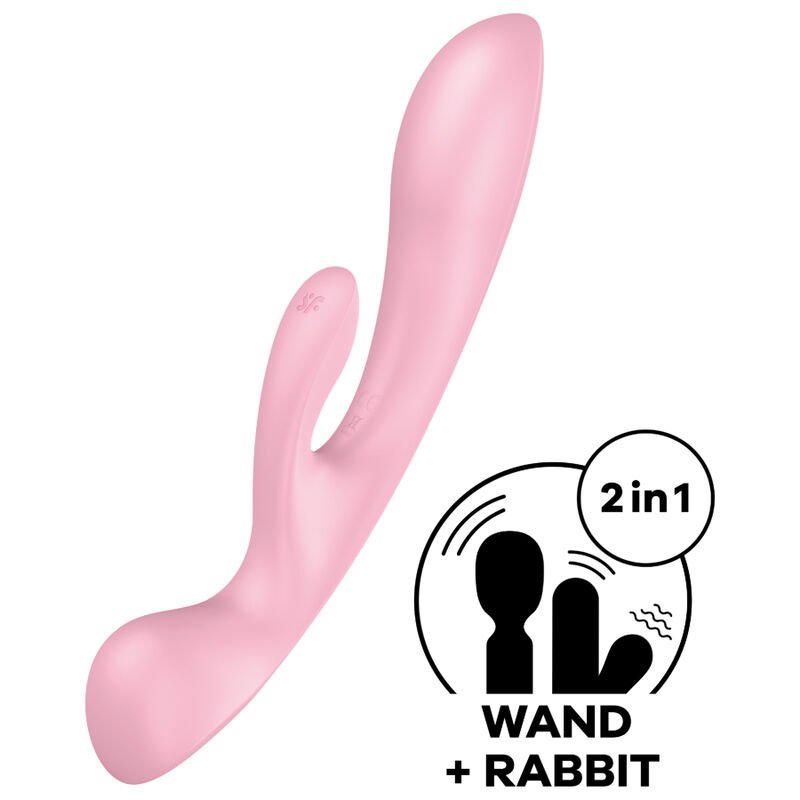 SATISFYER - TRIPLE OH VIBRADOR HÍBRIDO ROSA - JUGUETES BIENESTAR - El Arte del Placer