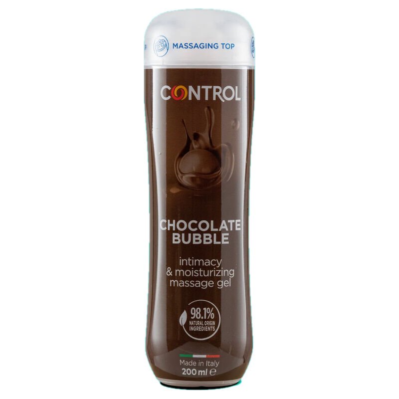 CONTROL - GEL DE MASAJE 3 EN 1 CHOCOLATE BUBBLE 200 ML - Aceites con Sabores - El Arte del Placer