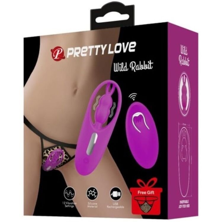 PRETTY LOVE - WILD RABBIT ESTIMULADOR PARA BRAGUITA CON CONTROL REMOTO LILA - JUGUETES BIENESTAR - El Arte del Placer