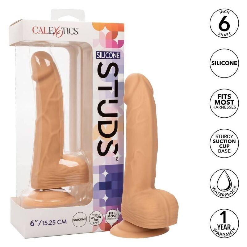 CALEXOTICS - SILICONE STUDS 15.24 CM SKIN - Dildos sin Vibración - El Arte del Placer