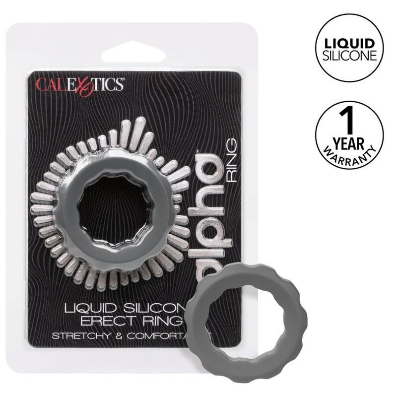 CALEXOTICS - ALPHA ERECT RING GRIS - Accesorios para el pene - El Arte del Placer