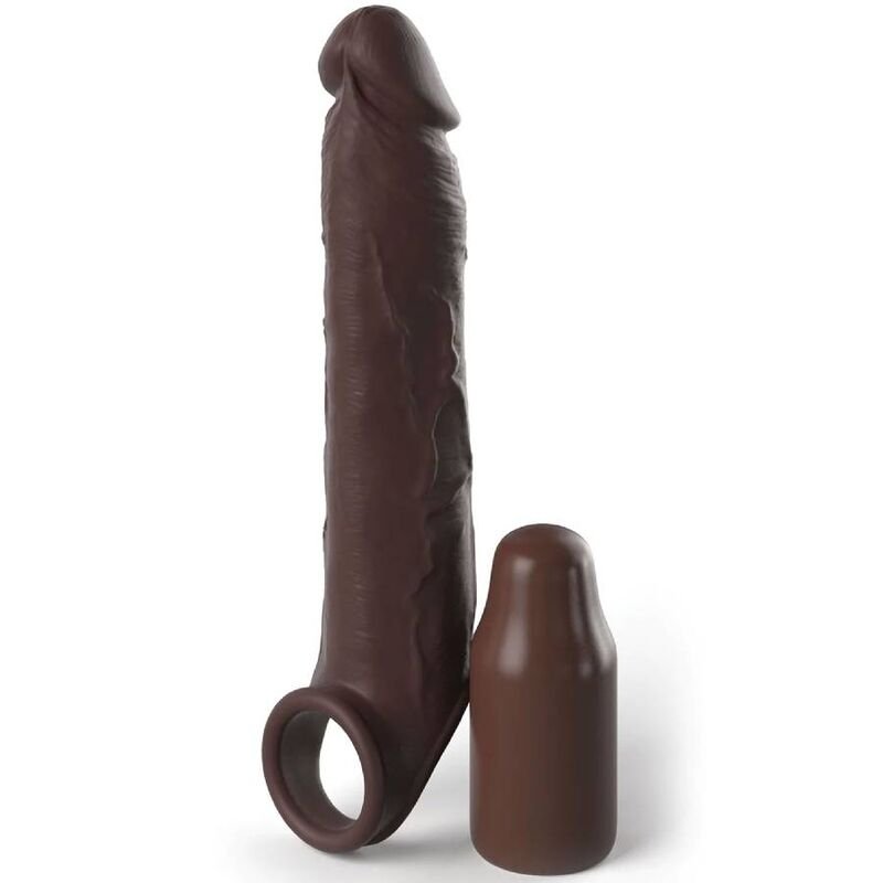 FANTASY X- TENSIONS - PIPEDREAMS EXTENSIÓN W STRAP 17,78 CM BROWN - Accesorios para el pene - El Arte del Placer