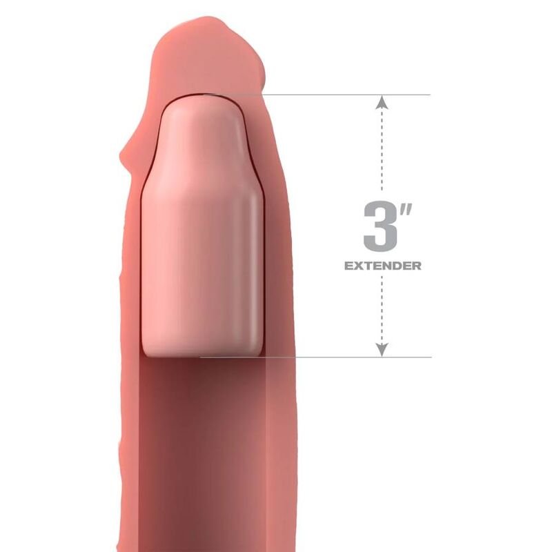 FANTASY X- TENSIONS - PIPEDREAMS SLEEVE 22,86 CM + 7,62 CM PLUG SKIN - Accesorios para el pene - El Arte del Placer