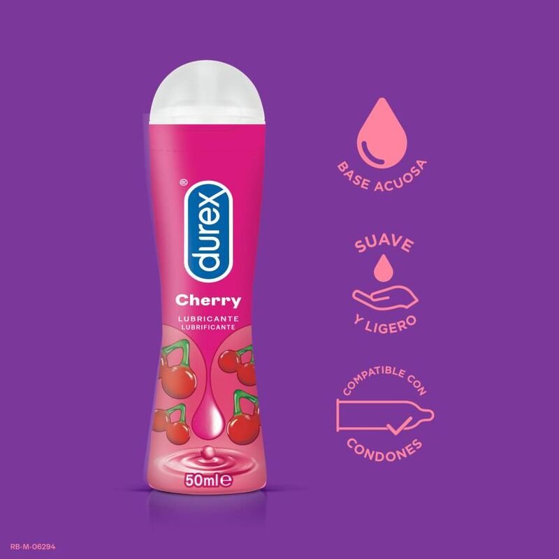 DUREX - LUBRICANTE PLAY CEREZA 50ML - Con deliciosos Sabores - El Arte del Placer