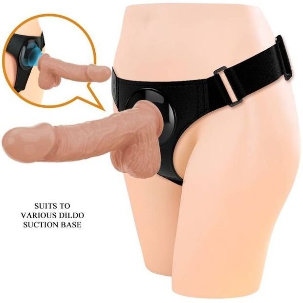 PRETTY LOVE - HARNESS BRIEFS ARNÉS UNIVERSAL CON DILDO JERRY 21.8 CM NATURAL - Arneses - El Arte del Placer