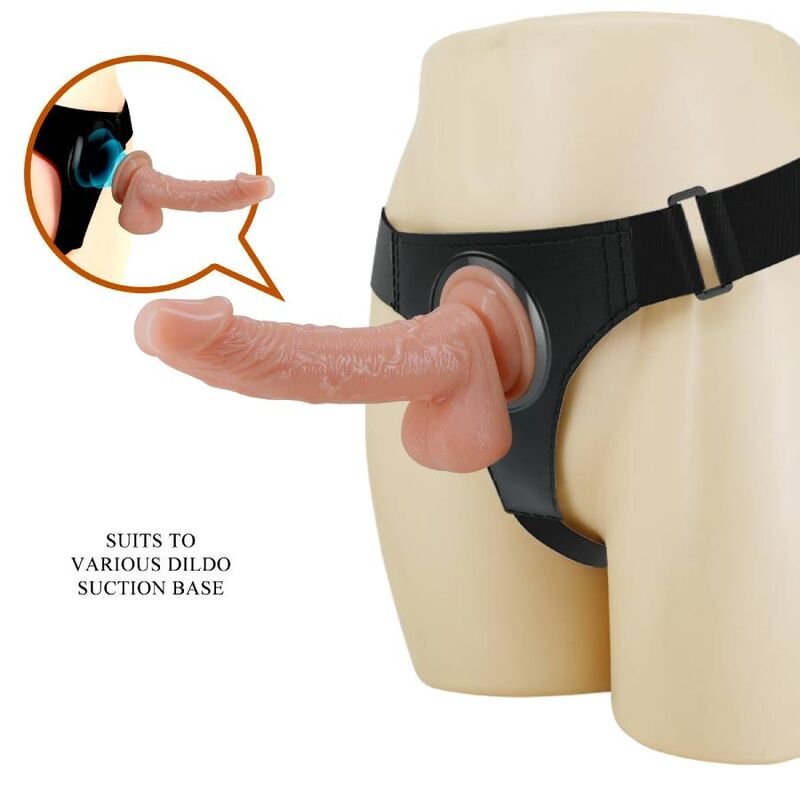 PRETTY LOVE - HARNESS BRIEFS ARNÉS UNIVERSAL CON DILDO KEVIN 19 CM NATURAL - Arneses - El Arte del Placer