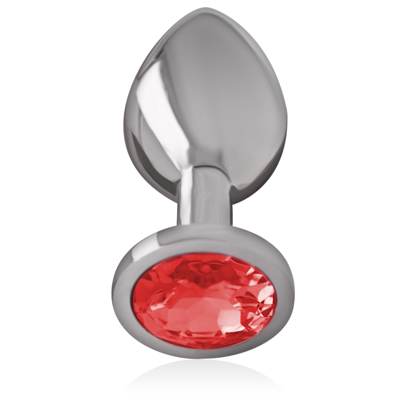 INTENSE - PLUG ANAL METAL CON CRISTAL ROJO TALLA M - Anal - El Arte del Placer