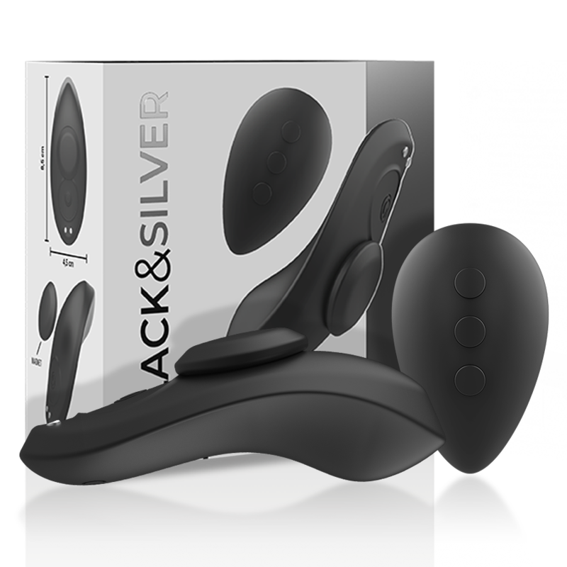 BLACK&SILVER - PRESTON PANTIE MAGNÉTICO VIBRADOR SILICONA REMOTO - JUGUETES BIENESTAR - El Arte del Placer