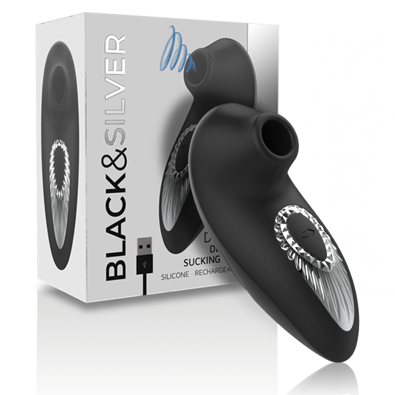 BLACK&SILVER - DRAKE DELUXE SUCKING VIBE SILICONA RECARGABLE NEGRO - JUGUETES BIENESTAR - El Arte del Placer