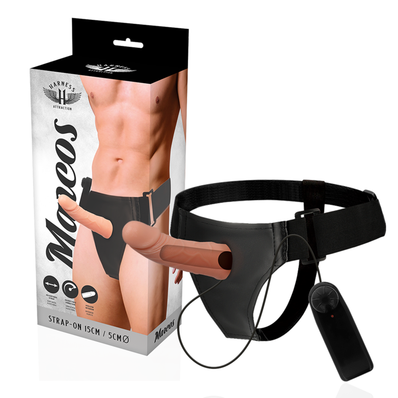 HARNESS ATTRACTION - ARNÉS  HUECO MARCOS CON VIBRADOR 15 CM -O- 5 CM - Accesorios para el pene - El Arte del Placer
