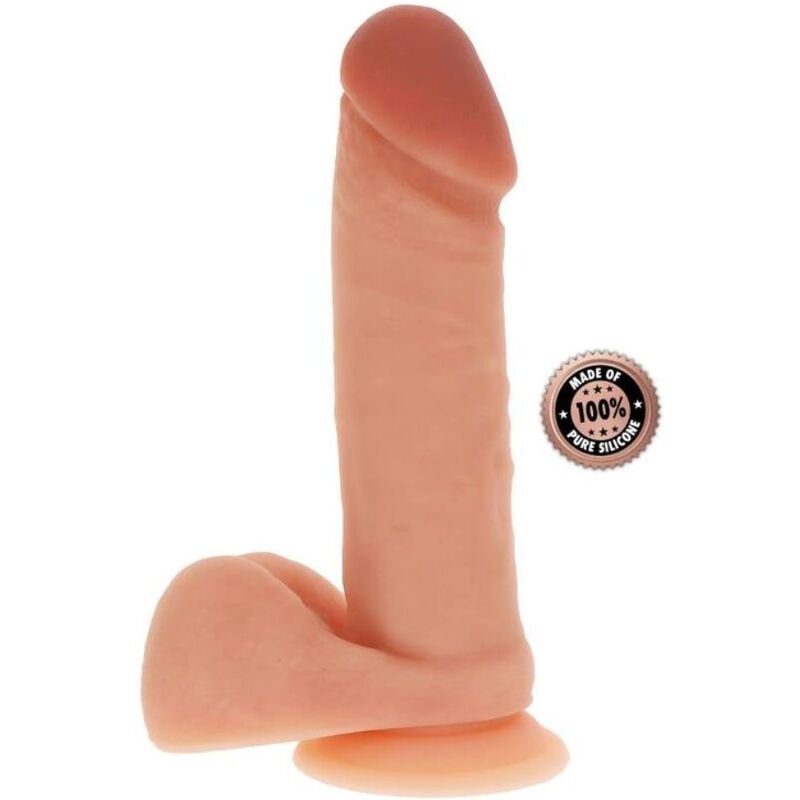 GET REAL - DILDO SILICONA 20,5 CM CON TESTÍCULOS NATURAL - Dildos sin Vibración - El Arte del Placer