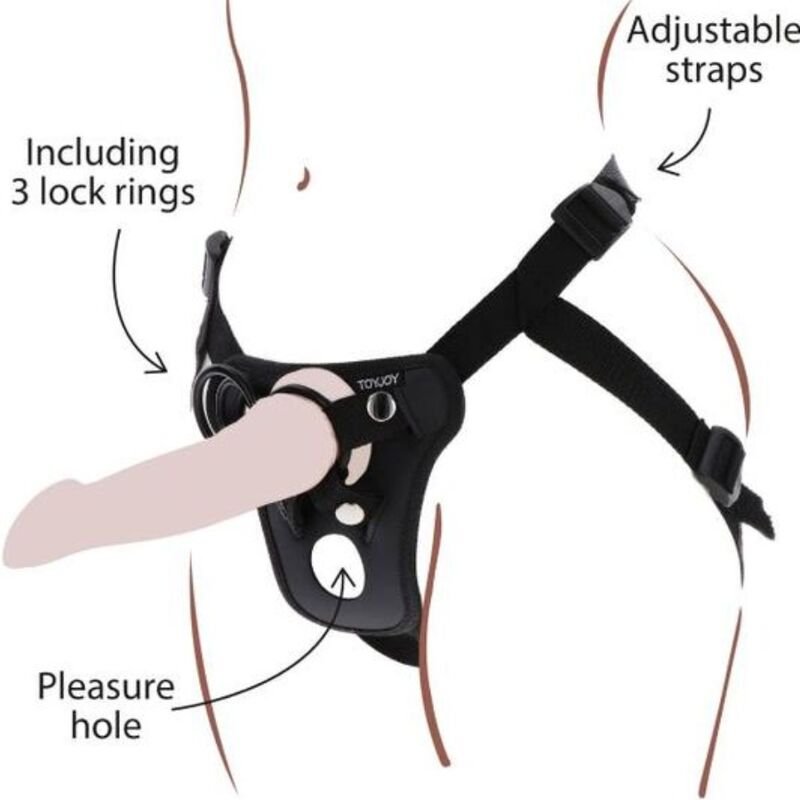 GET REAL - STRAP-ON PLEASURE HARNÉS NEGRO - Arneses - El Arte del Placer
