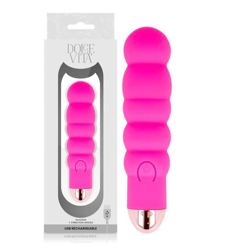 DOLCE VITA – VIBRADOR RECARGABLE SIX 7 VELOCIDADES - JUGUETES BIENESTAR - El Arte del Placer