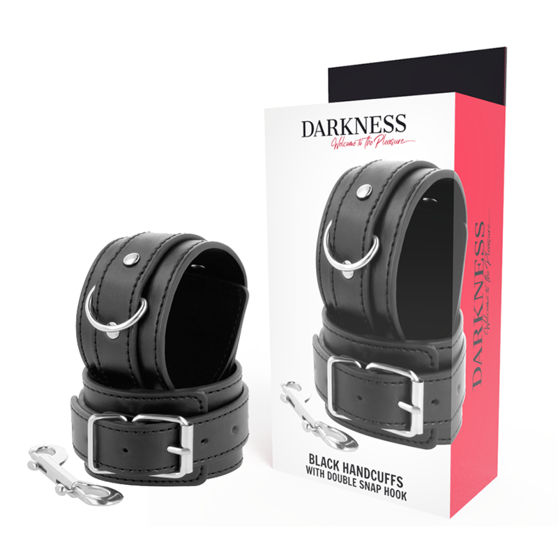 DARKNESS - ESPOSAS AJUSTABLES NEGRO CON DOBLE CINTA REFUERZO - BDSM & BONDAGE - El Arte del Placer