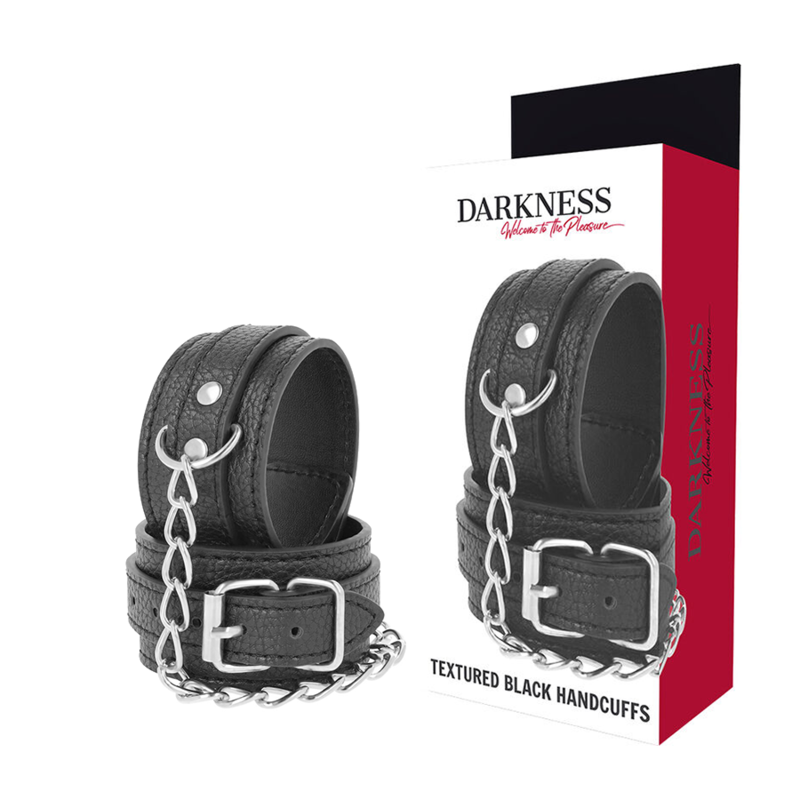 DARKNESS - ESPOSAS LEATHER NEGRO TEXTURA - BDSM & BONDAGE - El Arte del Placer