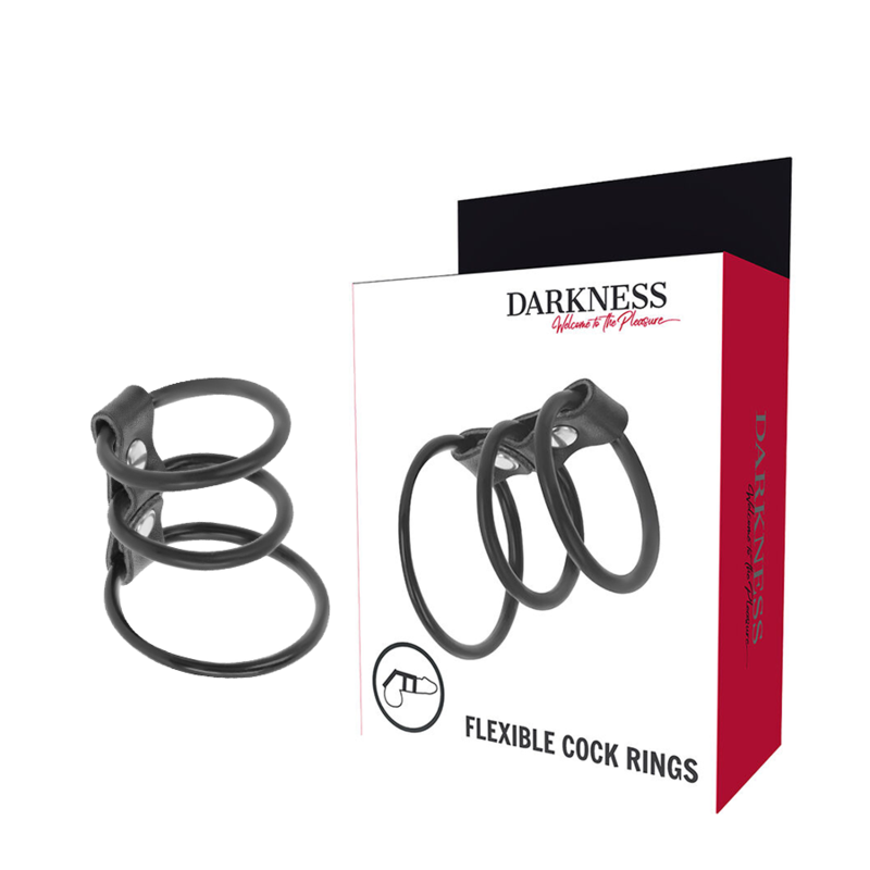 DARKNESS - SET DE 3 ANILLAS PENE FLEXIBLE - Accesorios para el pene - El Arte del Placer
