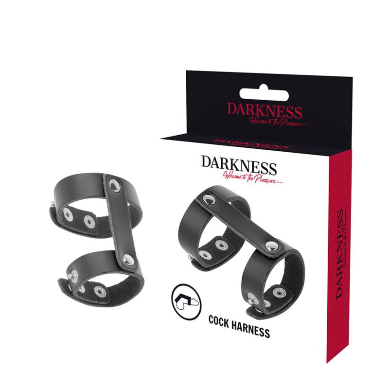 DARKNESS - ANILLO PENE Y TESTÍCULOS AJUSTABLE LEATHER - Accesorios para el pene - El Arte del Placer