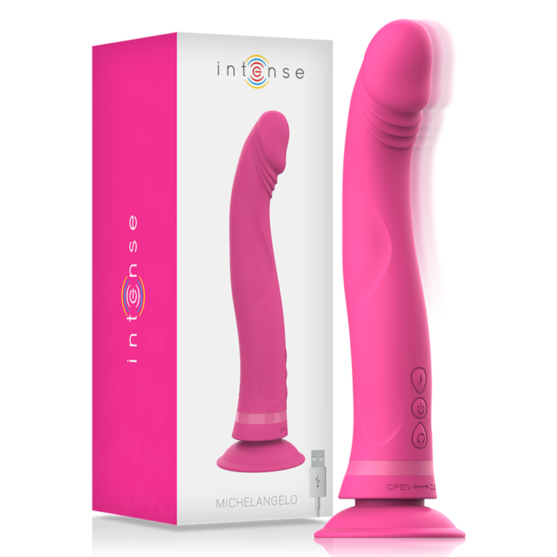 INTENSE - MICHELANGELO DILDO VIBRADOR SILICONA ROSA - JUGUETES BIENESTAR - El Arte del Placer