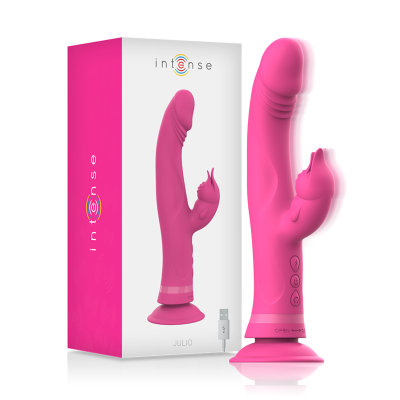 INTENSE - JULIO VIBRADOR RABBIT SILICONA ROSA - JUGUETES BIENESTAR - El Arte del Placer