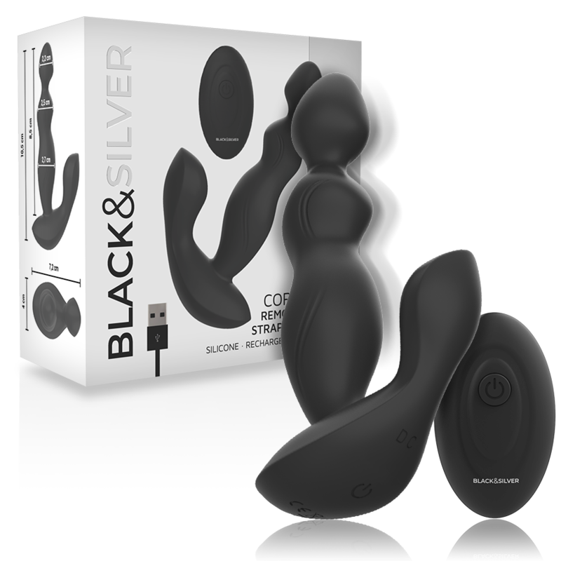BLACK&SILVER - CORA PLUG PROSTÁTICO SILICONA CONTROL REMOTO - JUGUETES BIENESTAR - El Arte del Placer