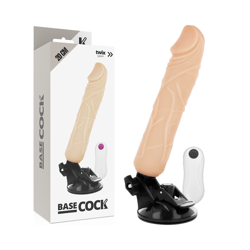 BASECOCK – VIBRADOR REALÍSTICO CONTROL REMOTO NATURAL 20 CM -O- 4 CM - JUGUETES BIENESTAR - El Arte del Placer