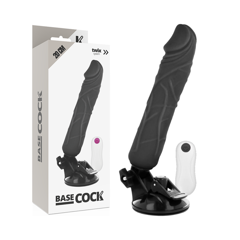 BASECOCK – VIBRADOR REALÍSTICO CONTROL REMOTO 20 CM -O- 4 CM - JUGUETES BIENESTAR - El Arte del Placer
