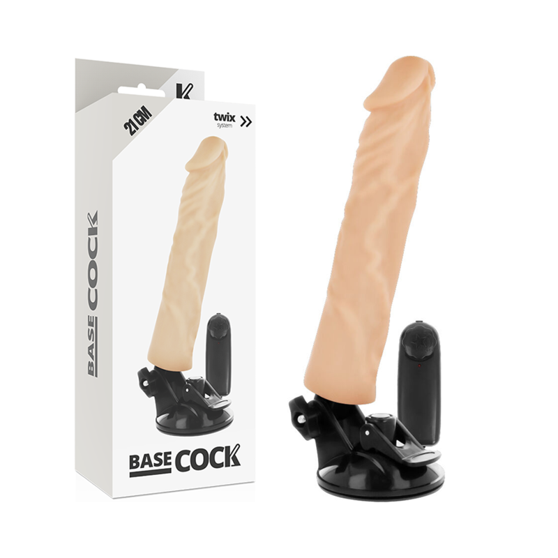 BASECOCK – VIBRADOR REALÍSTICO CONTROL REMOTO NATURAL 21 CM -O- 4 CM - JUGUETES BIENESTAR - El Arte del Placer