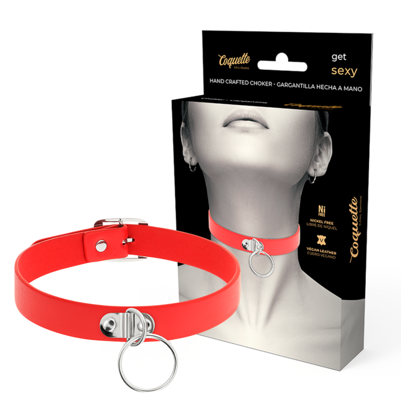 COQUETTE CHIC DESIRE – COLLAR CUERO VEGANO ACCESORIO WOMAN FETISH - BDSM & BONDAGE - El Arte del Placer