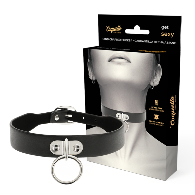 COQUETTE CHIC DESIRE – COLLAR CUERO VEGANO ACCESORIO WOMAN FETISH - BDSM & BONDAGE - El Arte del Placer