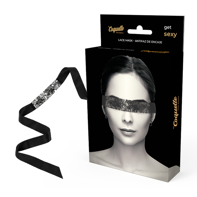 COQUETTE CHIC DESIRE - ANTIFAZ ENCAJE NEGRO CINTA - BDSM & BONDAGE - El Arte del Placer
