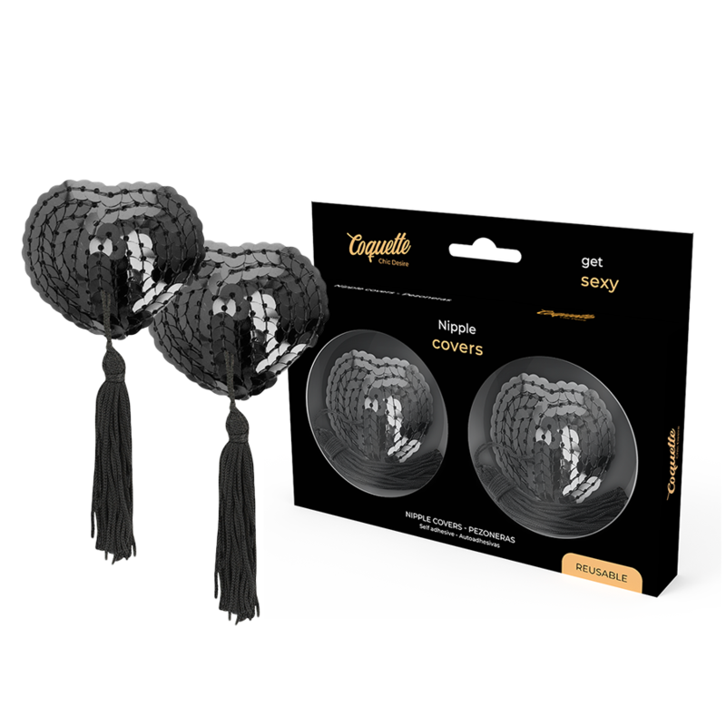 COQUETTE CHIC DESIRE - CUBRE PEZONES NEGRO LENTEJUELAS - Accesorios - El Arte del Placer