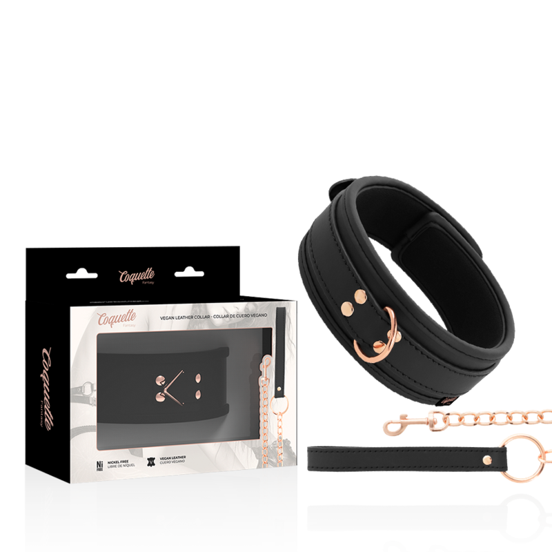 COQUETTE CHIC DESIRE - FANTASY COLLAR CUERO VEGANO CON CORREA Y FORRO DE NEOPRENO - BDSM & BONDAGE - El Arte del Pl…