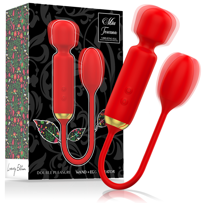 MIA - TOSCANA DOUBLE PLEASURE WAND + HUEVO VIBRADOR - Estimuladores - El Arte del Placer