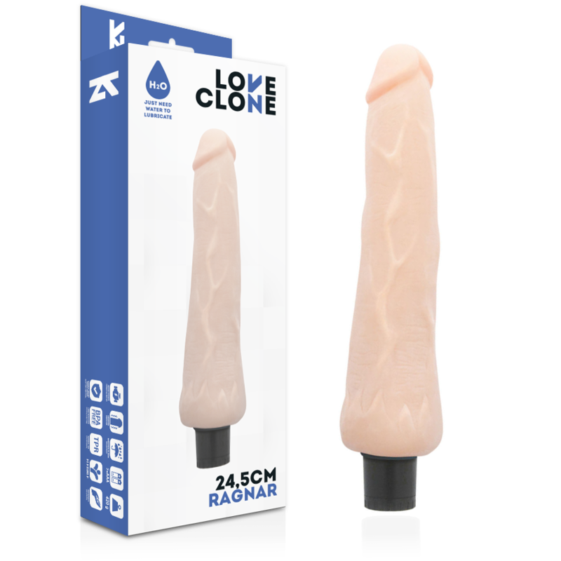 LOVECLONE - RAGNAR VIBRADOR REALÍSTICO SELF LUBRICATION 24.5 CM -O- 3.5 CM - JUGUETES BIENESTAR - El Arte del Placer