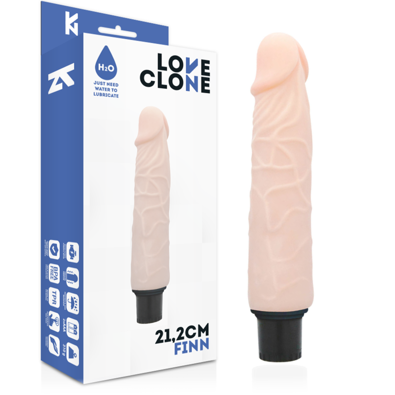 LOVECLONE - FINN VIBRADOR REALÍSTICO SELF LUBRICATION 21.2 CM -O- 3.8 CM - JUGUETES BIENESTAR - El Arte del Placer