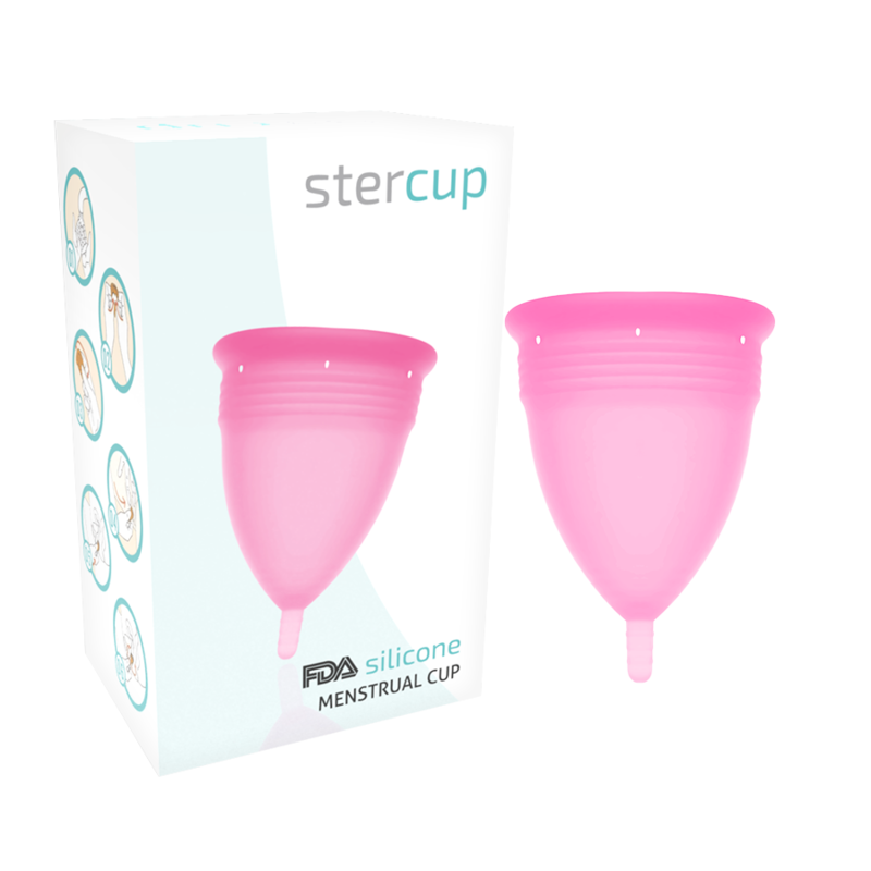 STERCUP - COPA MENSTRUAL FDA SILICONA ROSA - TALLA L - Imagen 2