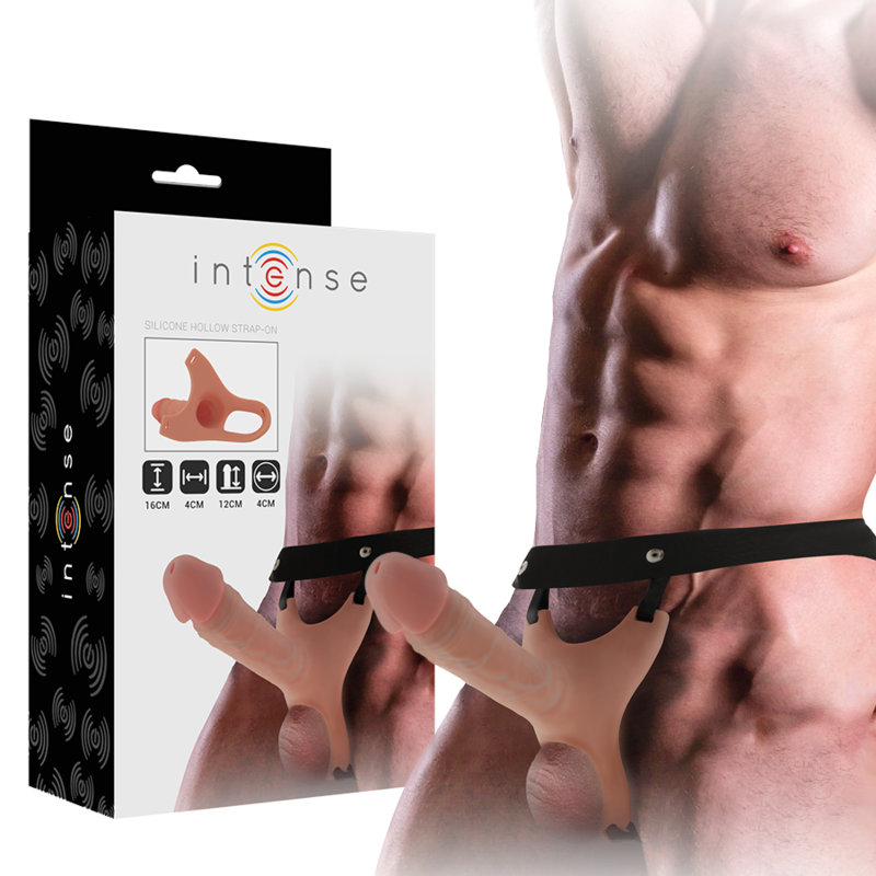 INTENSE - ARNÉS HUECO CON DILDO SILICONA 16 X 3.5 CM - Accesorios para el pene - El Arte del Placer