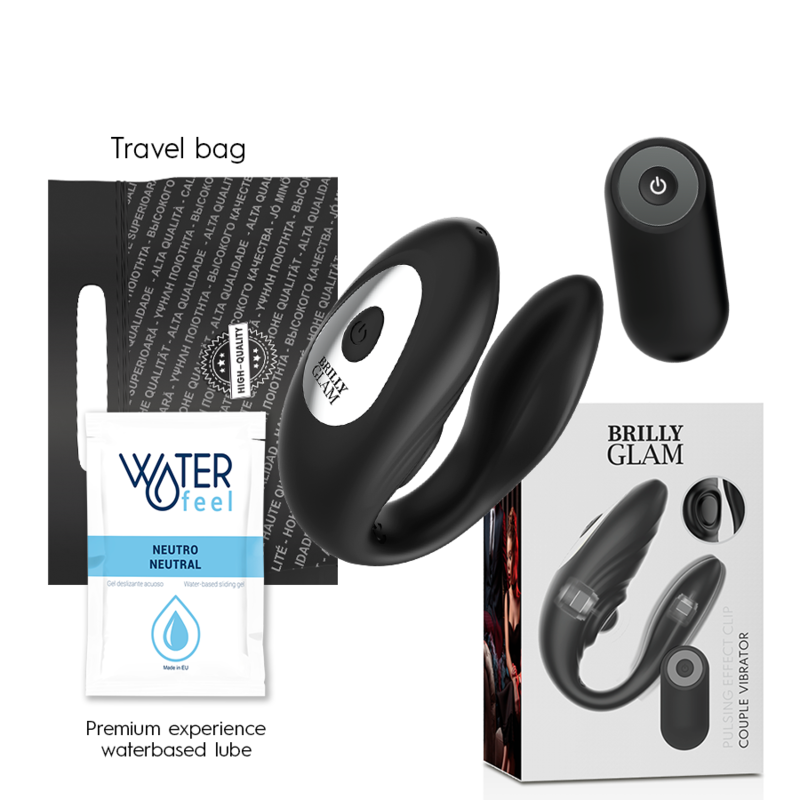 BRILLY GLAM- COUPLE PULSING & VIBRATING CONTROL REMOTO - JUGUETES BIENESTAR - El Arte del Placer