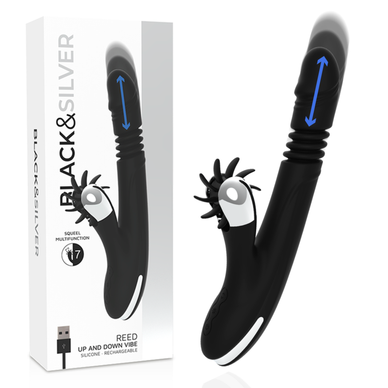 BLACK&SILVER - BUNNY REED UP & DOWN VIBE - JUGUETES BIENESTAR - El Arte del Placer