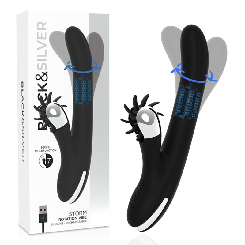 BLACK&SILVER - BUNNY STORM ROTATION VIBE - JUGUETES BIENESTAR - El Arte del Placer