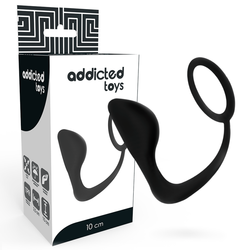 ADDICTED TOYS - PLUG ANAL CON ANILLO PENE NEGRO - Accesorios para el pene - El Arte del Placer