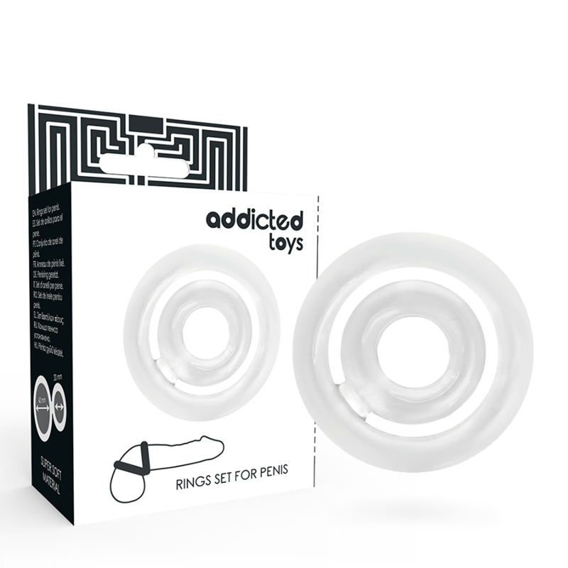 ADDICTED TOYS - POTENZ SET ANILLOS PENE CLEAR - Accesorios para el pene - El Arte del Placer