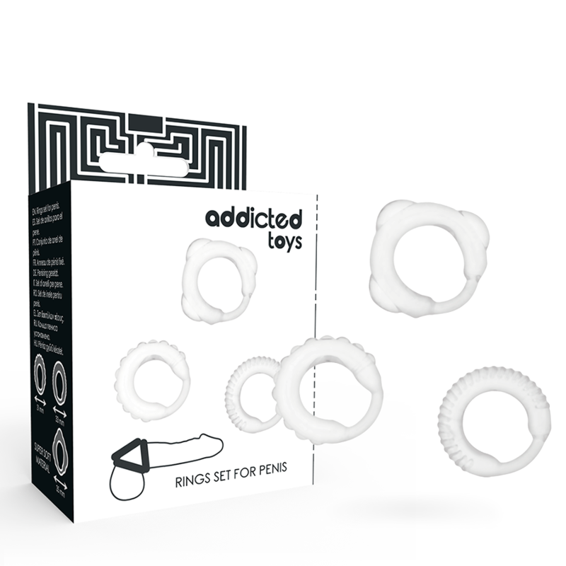 ADDICTED TOYS - SET 3 ANILLOS PENE CLEAR - Accesorios para el pene - El Arte del Placer